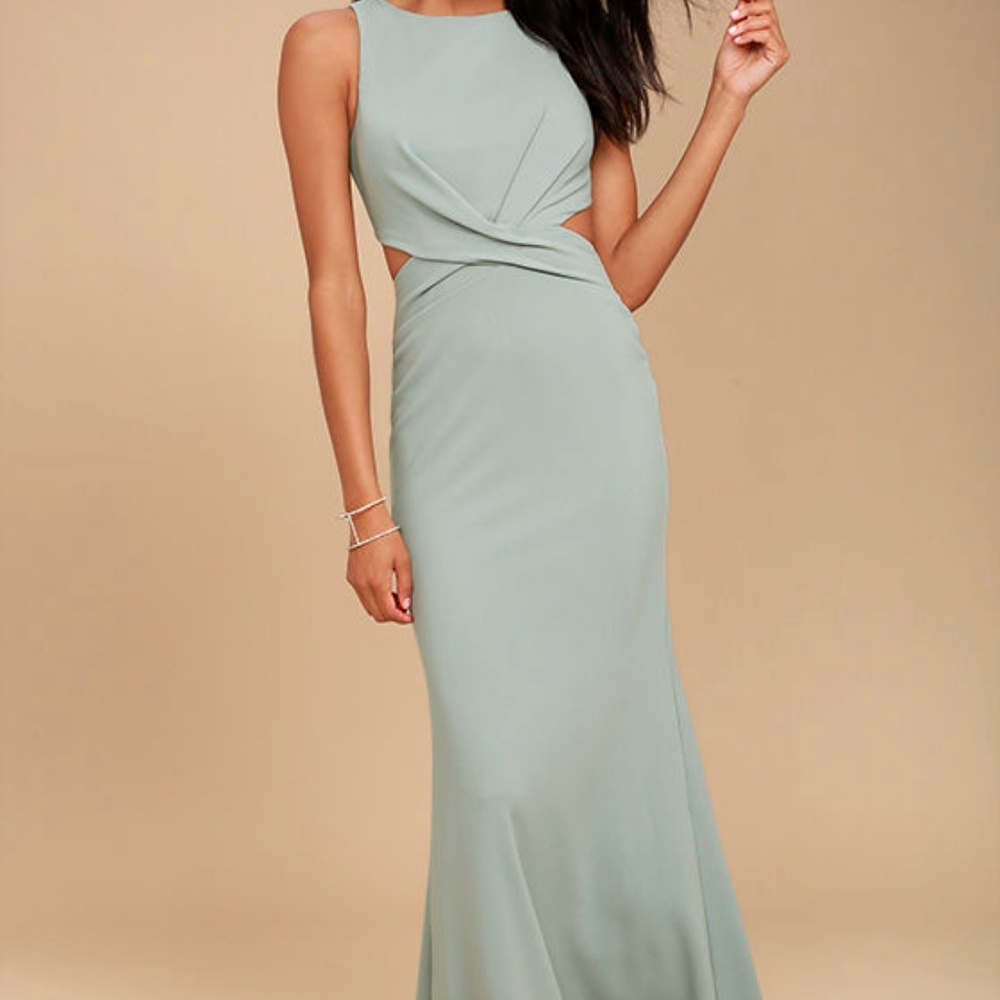 TRISTA GREY CUTOUT MAXI DRESS